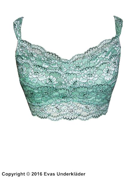Bralette, lace overlay, plus size